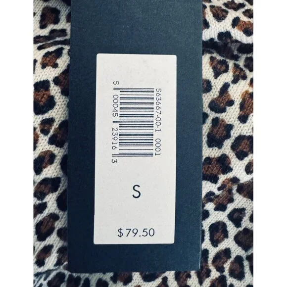 NWT Banana Republic Small Leopard Print V-Neck Merino Wool Sweater - Picture 11 of 15